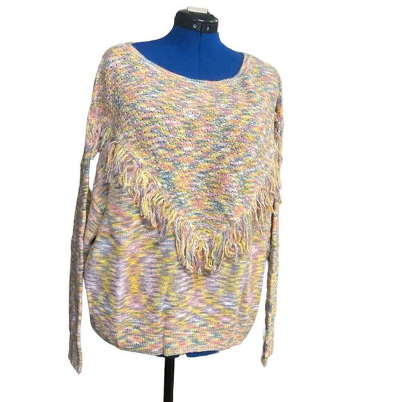 SCOOP Women’s Space Dye Fringe Pullover‎ Sweater Multicolored Size XXXL/3XG (22) - Picture 1 of 12